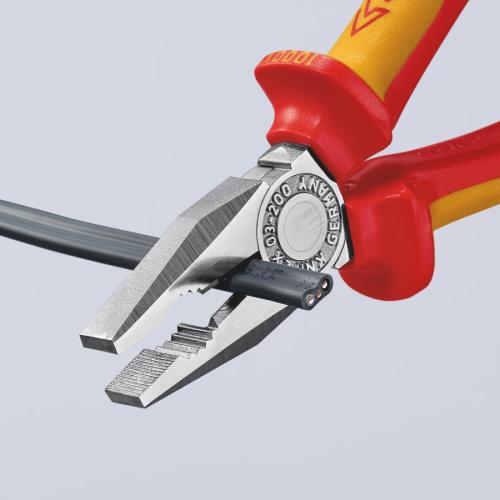 Knipex Combination Pliers Multi-component Grips VDE Chrome-plated 200mm 03 06 200